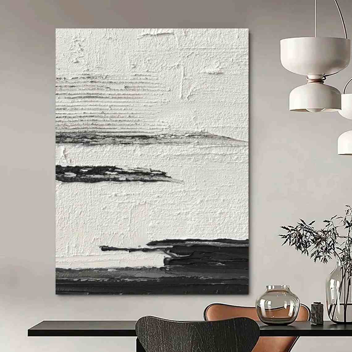 Beach_Black_White_Minimalist_Textured_Wall_Art_C7UYK wall art